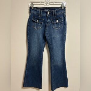 Aeropostale Dark Blue Low Rise Flare Jeans